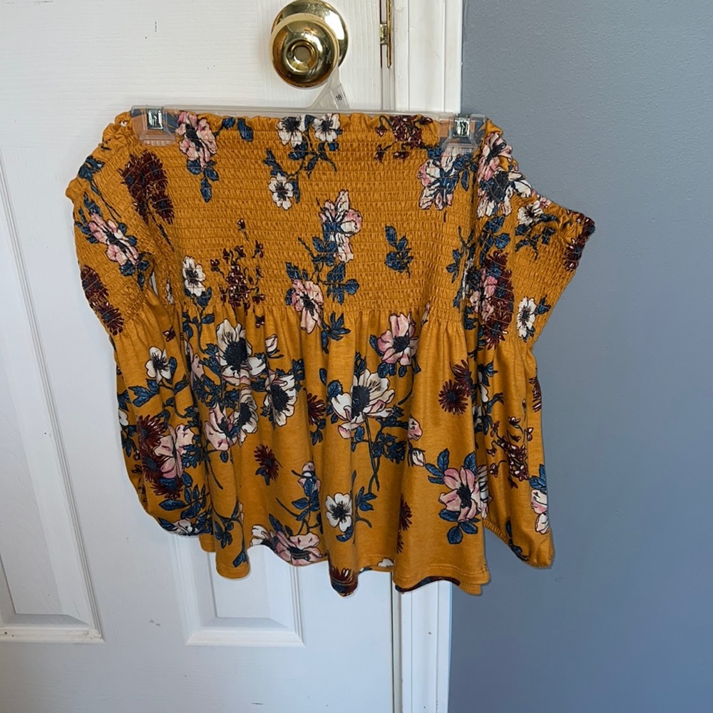 Yellow off the shoulder top